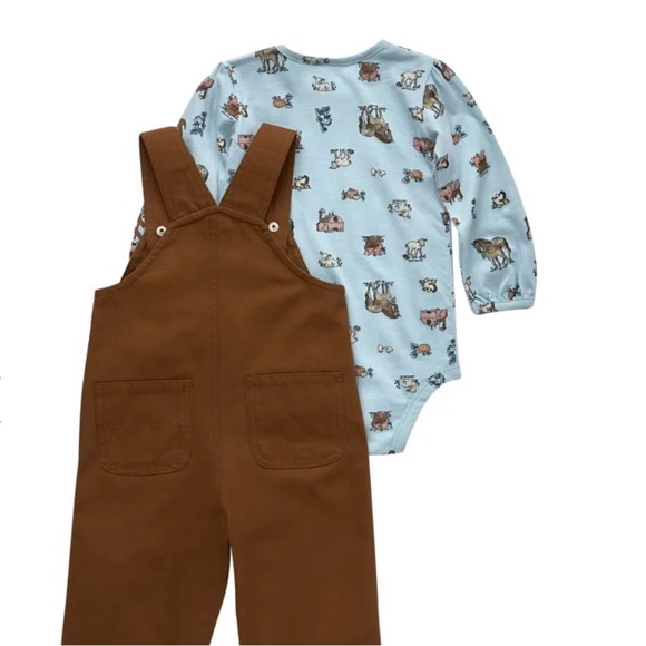 NWT Carhartt baby girls ruffle overall onesie set - Picture 2 of 12